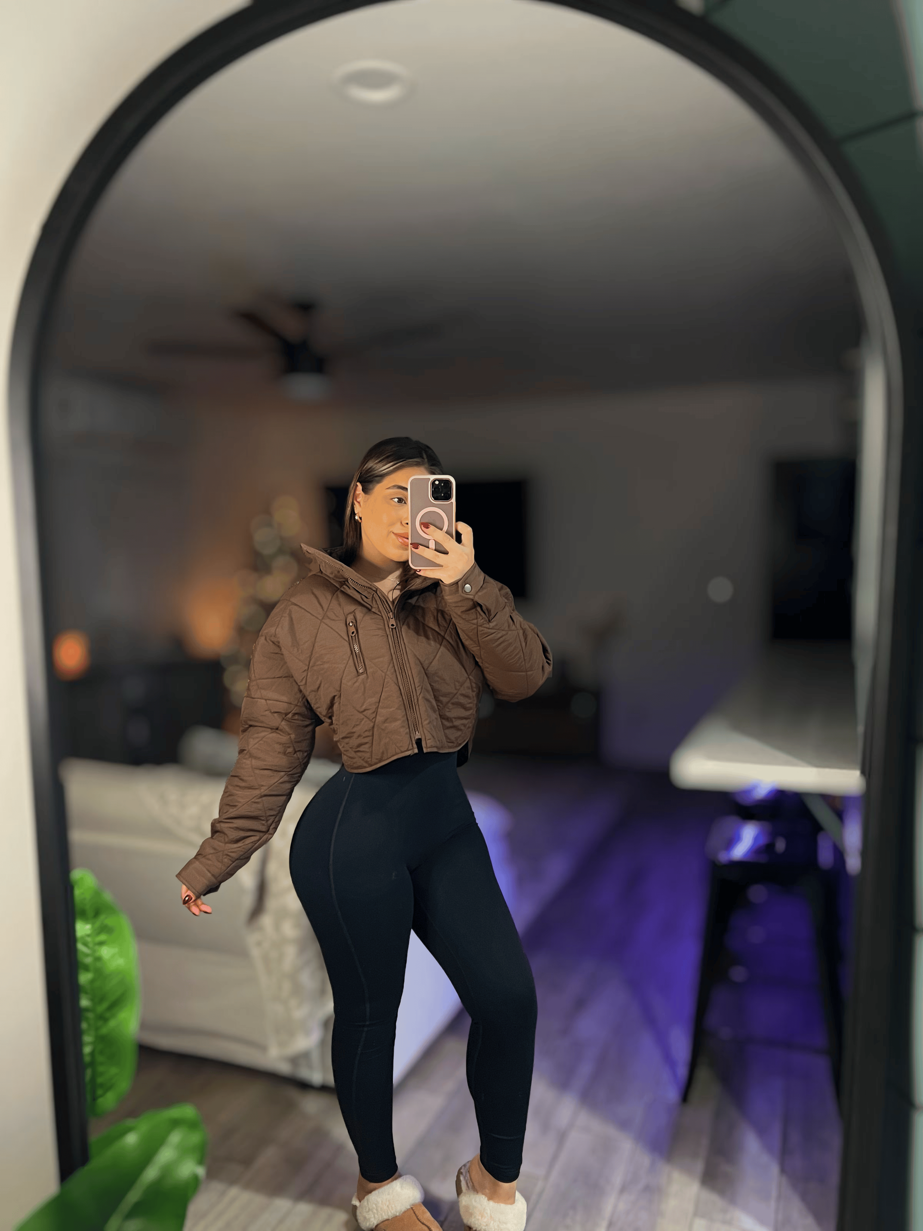 Bella Crop Jacket Brown